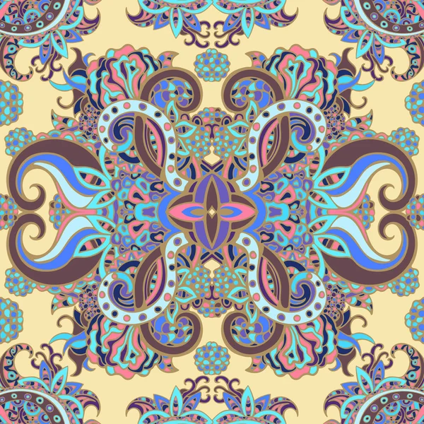 Estilo boho, adorno étnico, patrón sin costuras. Planta floral abstracta patrón natural. Flor estampado gráfico floral. Patrón oriental, hippie, indio, fantasía, motivos otomanos. Elemento decorativo vintage — Vector de stock