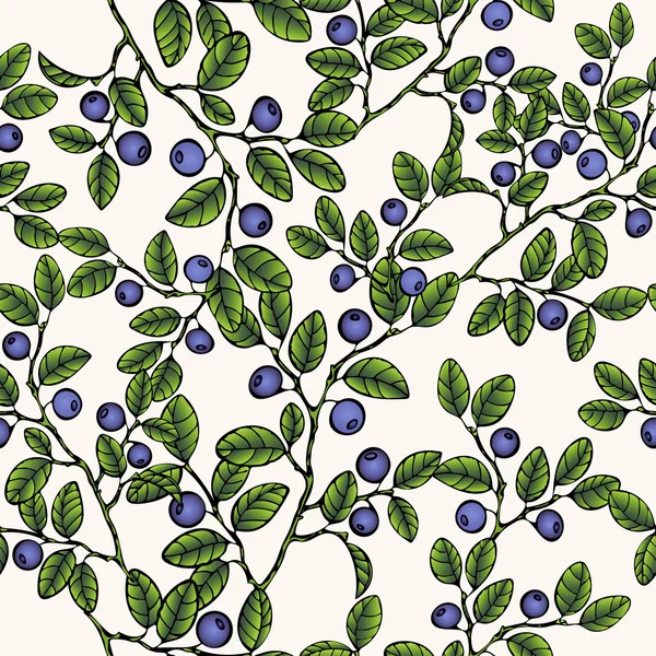 Gałęzie jagód bezszwowe wzór, jagody tle. Malowane owoce, sztuka graficzna, kreskówka. Do projektowania tkaniny, druku, Tapety, owijanie. Ilustracja wektorowa — Wektor stockowy