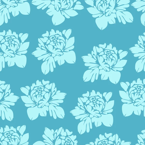 Abstrakte Blüten in Blautönen, nahtloses Muster. Vintage floralen Hintergrund. hellen Knospen auf einem dunklen. für das Stoffdesign, Tapeten, Wrap — Stockvektor