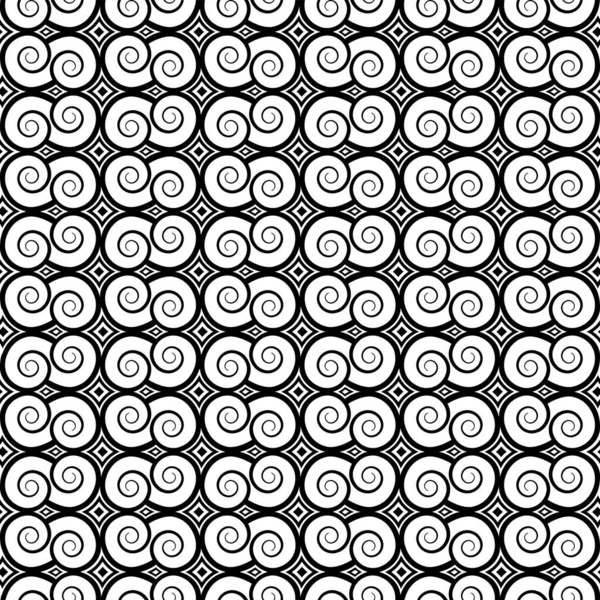 Kręcone Spiralne Spiralne Wirowanie Abstrakcyjny Wzorzec Bez Szwu Grafika Czarno — Zdjęcie stockowe
