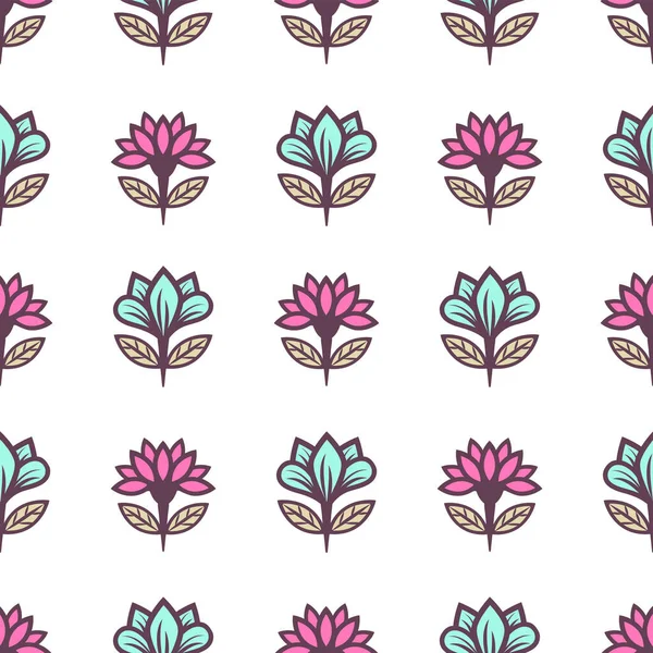 Floral Απρόσκοπτη Μοτίβο Κομψό Πολύχρωμο Ανθίζοντας Φόντο Χαριτωμένο Πολύχρωμο Μπουμπούκια — Φωτογραφία Αρχείου