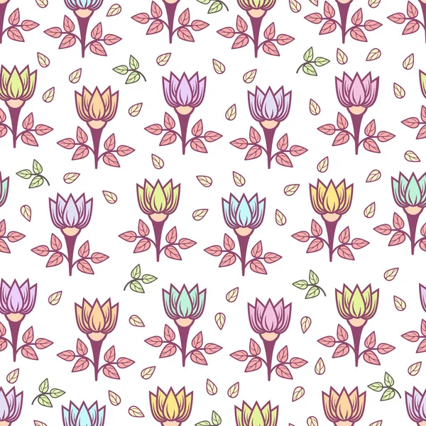 Floral Seamless Pattern Stylish Colorful Blooming Background Cute Multicolor Flower — Stock Photo, Image