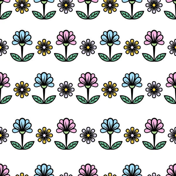 Floral Seamless Pattern Stylish Colorful Blooming Background Cute Multicolor Buds — Stock Photo, Image