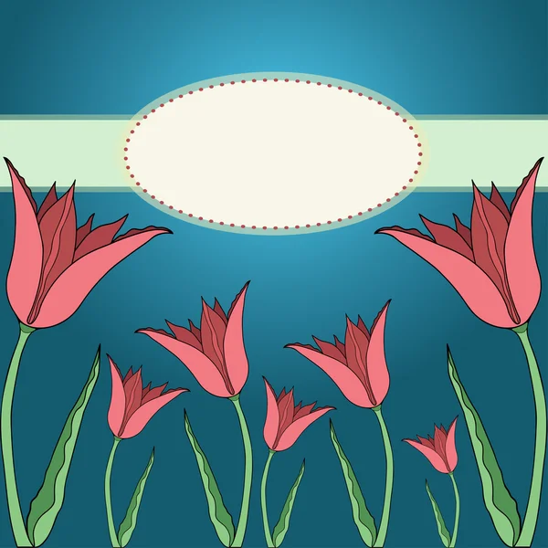Листівка з квітами — стоковий вектор