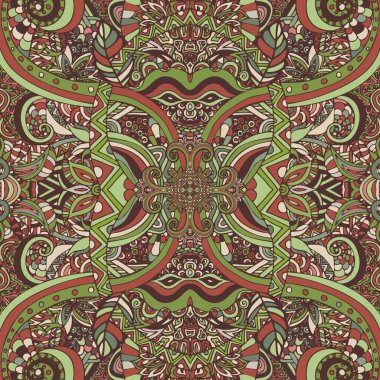 Boho chic, vintage etnik süsleme. Soyut çiçek bitki doğal desen. Çok renkli dekoratif öğeler. Hippi, Hint, fantezi, oryantal desen. Tekstil baskı, kumaş tasarımı, duvar kağıdı, kaydırma