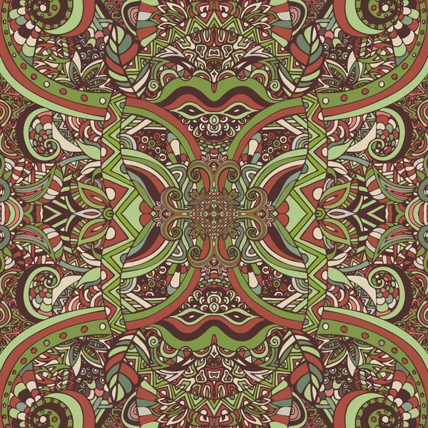 Boho chic, vintage etnische sieraad. Abstract floral plantaardige natuurlijke patroon. Veelkleurige decoratieve elementen. Hippie, Indiase, fantasie, Oosterse patroon. Weefsel ontwerp, behang, zeewieren, textiel afdrukken — Stockvector