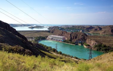 Ili Nehri üzerinde Kapchagai rezervuar.