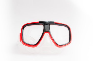 Beyaz arka plan üzerinde dalış maske