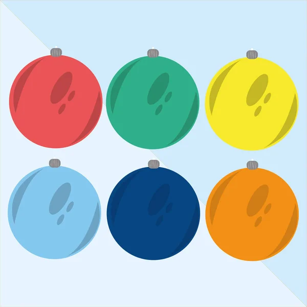 Farklı renklerde Noel topları çizimi