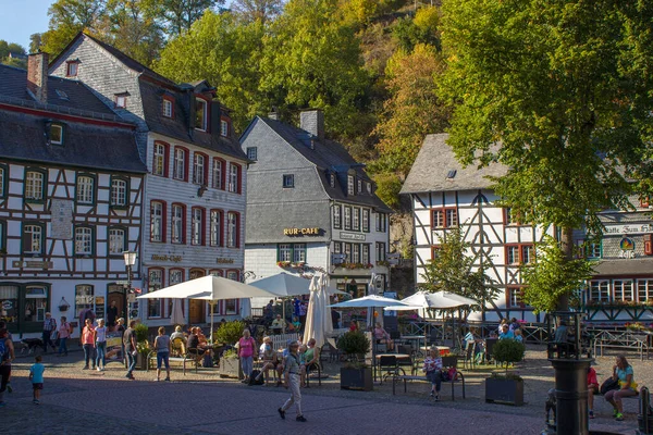 Monschau Germany September 2020 Small Town Monschau Unidentified People Historic — Stock Photo, Image