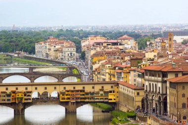 Floransa, Arno Nehri ve Ponte Vecchio Köprüsü, Toskana, İtalya