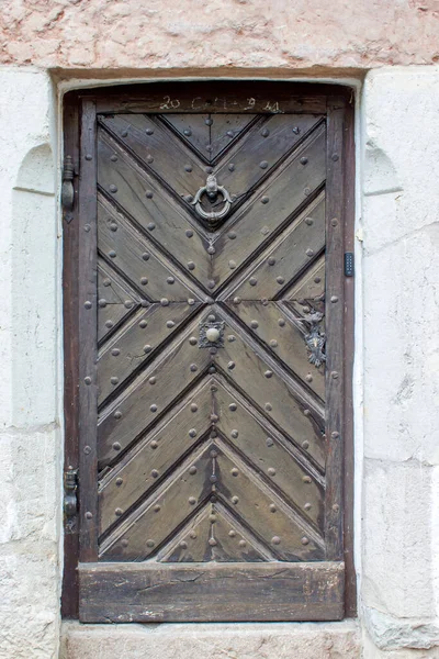 Antigua Puerta Madera Vintage Hallstatt Austria — Foto de Stock