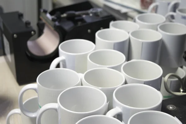 Tasses blanches pour l'impression par sublimation — Photo