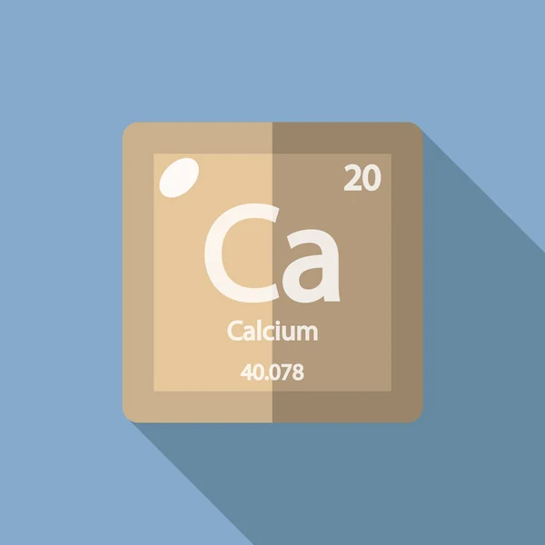 Elemento químico Cálcio Flat — Vetor de Stock