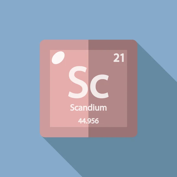 Chemical element Scandium Flat — Wektor stockowy