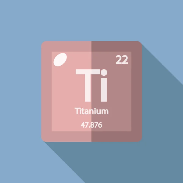 Elemento chimico Titanio piatto — Vettoriale Stock