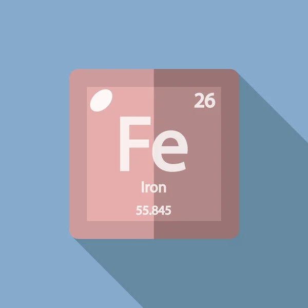 Chemical element Iron Flat — Wektor stockowy