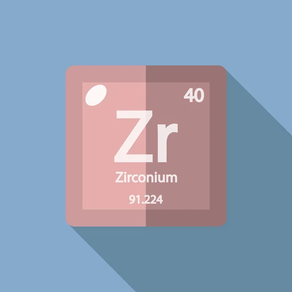 Chemisches Element Zirkonium flach — Stockvektor