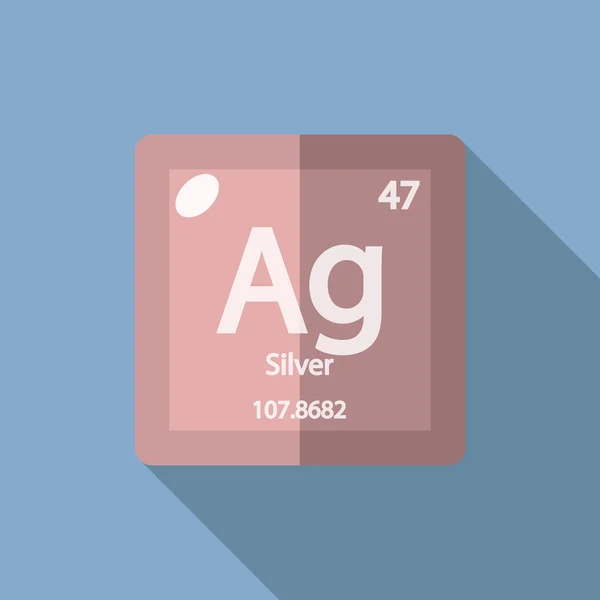 Chemical element Silver Flat — Stockový vektor