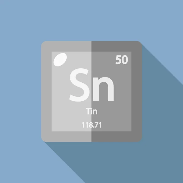 Chemical element Tin Flat — Wektor stockowy