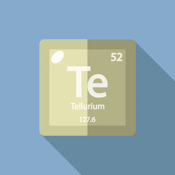 Chemical element Tellurium Flat — Wektor stockowy