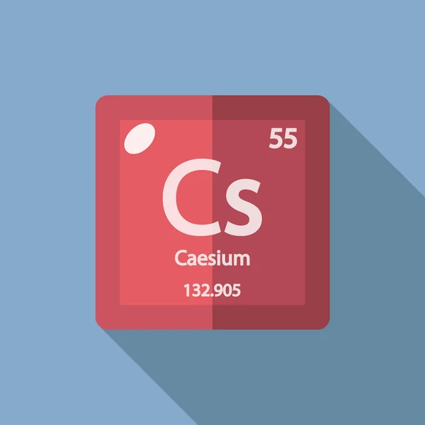 Chemical element Caesium Flat — Stock Vector