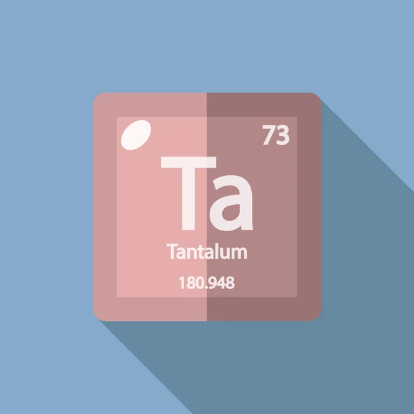 Chemical element Tantalum Flat — Διανυσματικό Αρχείο