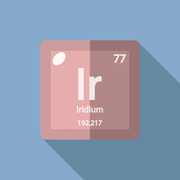 Хімічний елемент Іридій Плоский — стоковий вектор
