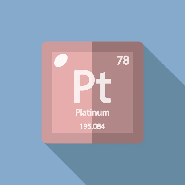 Chemical element Platinum Flat — Stock vektor