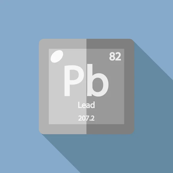 Chemical element Lead Flat — 图库矢量图片