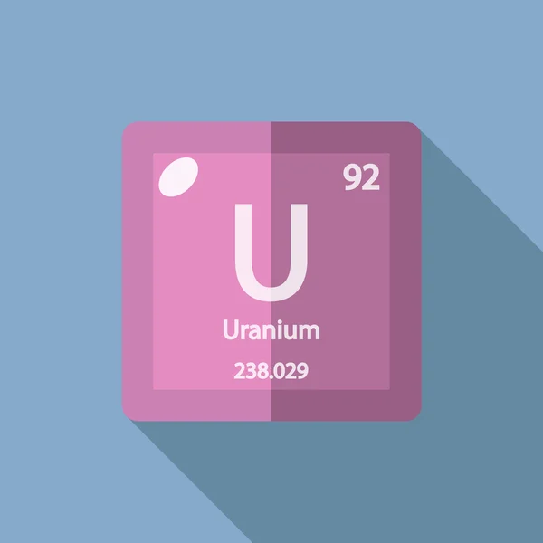 Chemical element Uranium Flat — Stock vektor