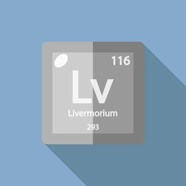 Хімічний елемент Ліверморіум плоский — стоковий вектор