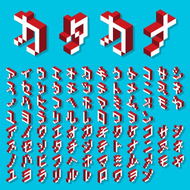 Katakana alfabe izometrik