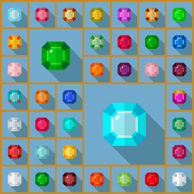 Vektör taşlar asscher