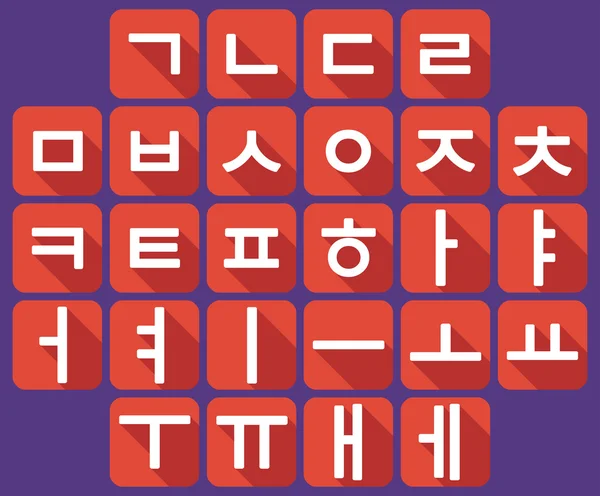 Vector Koreaanse platte hangul — Stockvector