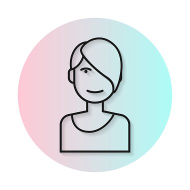 Düz simgesi saç modeli asimetrik saç kesimi