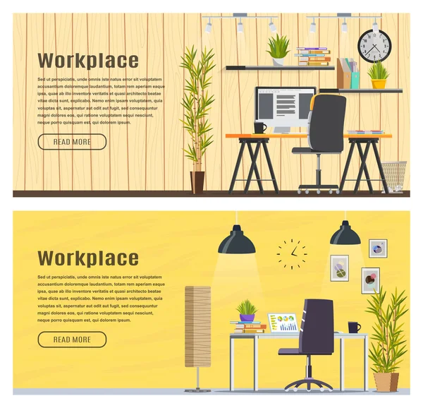 İki yatay banner web tasarımı için