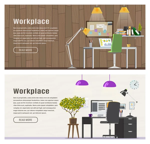 Dos banners horizontales para diseño web — Vector de stock