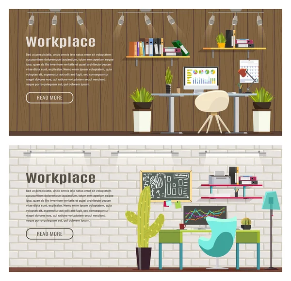 Dos banners horizontales para diseño web — Vector de stock