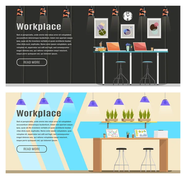 Dos banners horizontales para diseño web — Vector de stock