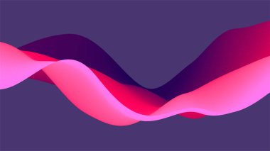 Üç boyutlu dalgalı arka plan. Dinamik Etki. Soyut Vektör İllüstrasyonu