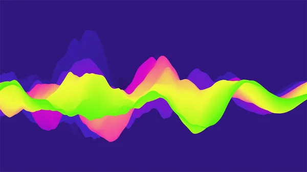 Fundo ondulado abstrato com cores modernas gradiente arco-íris — Vetor de Stock