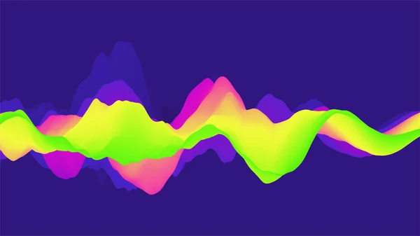 Fundo ondulado abstrato com cores modernas gradiente arco-íris —  Vetores de Stock