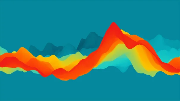 Fundo ondulado abstrato com cores modernas gradiente arco-íris —  Vetores de Stock