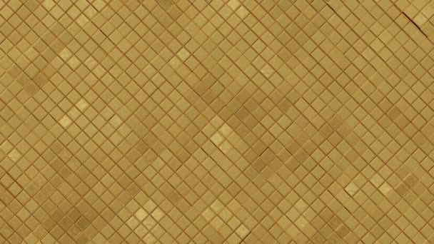 Guld vägg med romb former. Abstrakt datorgrafik — Stockvideo