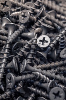 Bir avuç kendini beceren tahta vida. Yapı soyutlaması. Sanayi geçmişi.