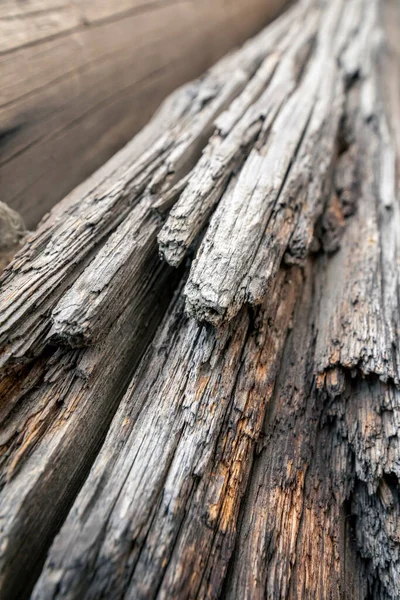 Pared Troncos Antiguo Cobertizo Madera Antiguo Tronco Podrido — Foto de Stock