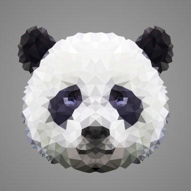 Panda düşük Poli portre