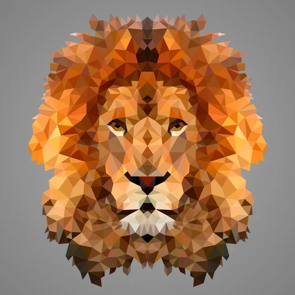 Portrait de Lion low poly — Image vectorielle