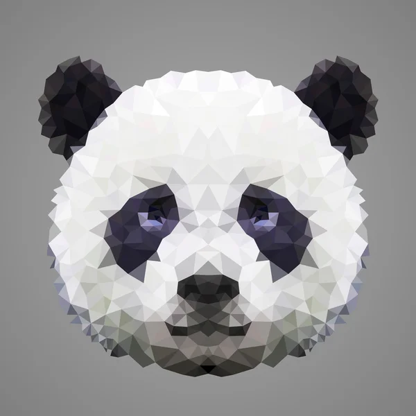 Panda low poly portret — Wektor stockowy